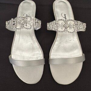 Women's silver dress sandals, size 7.  Amazing price!